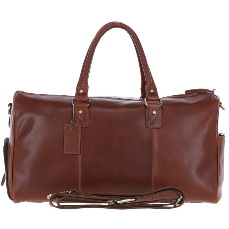 Chestnut Leather Overnight Bag Aldiss of Norfolk
