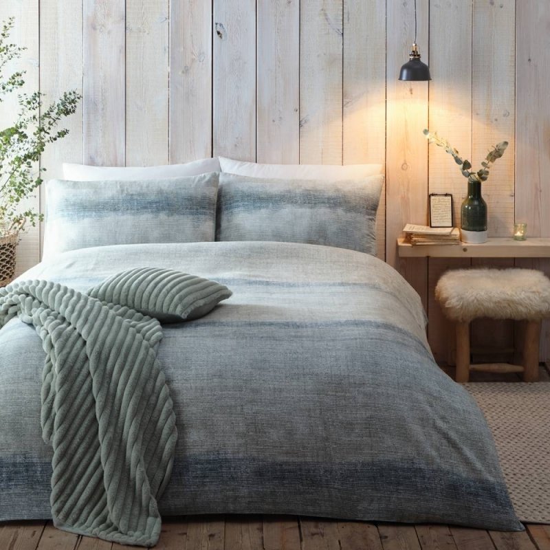 Appletree Hygge Anson Green Stripe Duvet Cover Set