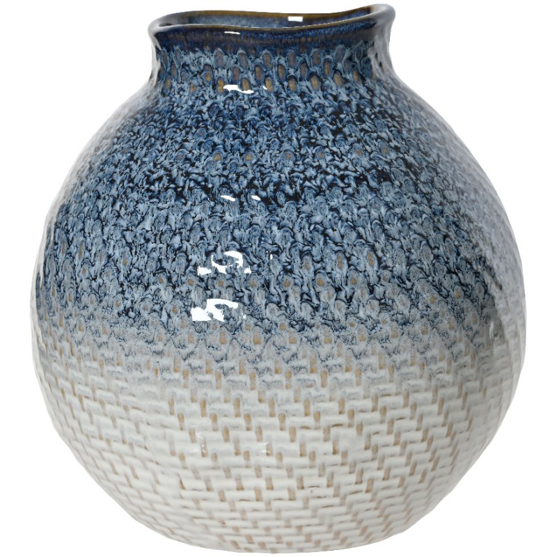Kaemingk Kaemingk Blue and White Textured Stoneware Vase