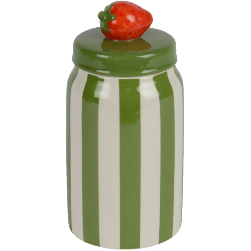 Kaemingk Kaemingk Green Striped Strawberry Jar