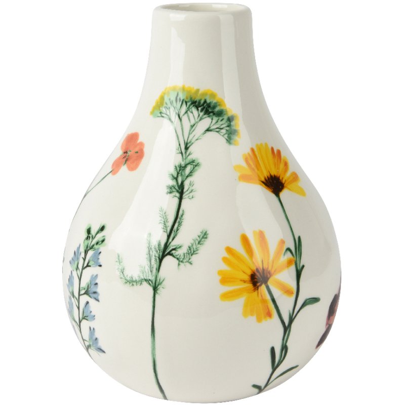 Kaemingk Kaemingk Round Glossy Flower Patterned Vase