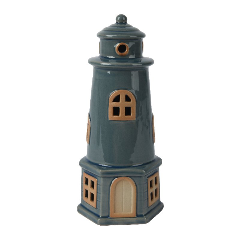 Kaemingk Kaemingk Dark Blue Porcelain Lighthouse Ornament