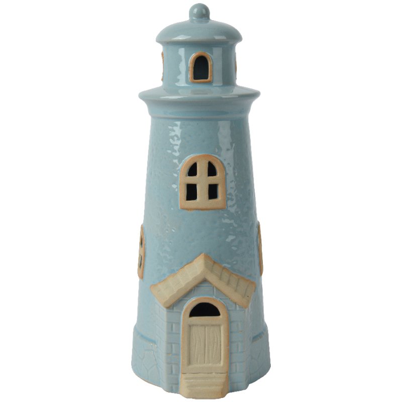 Kaemingk Kaemingk Light Blue Porcelain Lighthouse Ornament