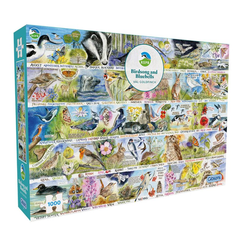 Gibsons RSPB Birdsong & Bluebells 1000 Piece Puzzle box