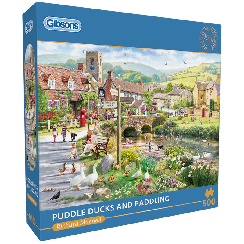 Gibsons Puddle Ducks & Paddling 500 Piece Puzzle box
