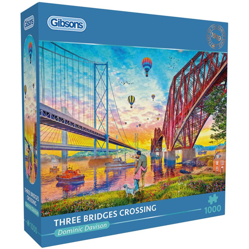 Gibsons Three Bridges Crossing 1000 Piece Puzzle box