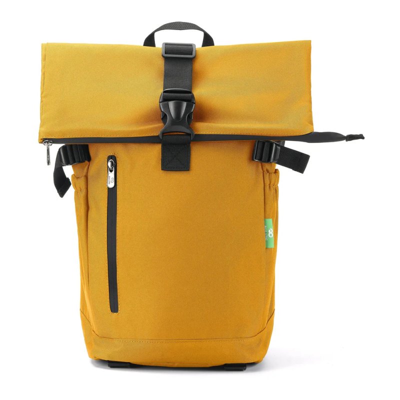 Eco Chic Eco Chic Sunflower Recycled Canvas Roll Top Backpack