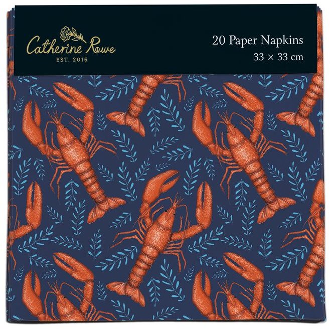 Catherine Rowe Lobsters Napkins Pack Of 20