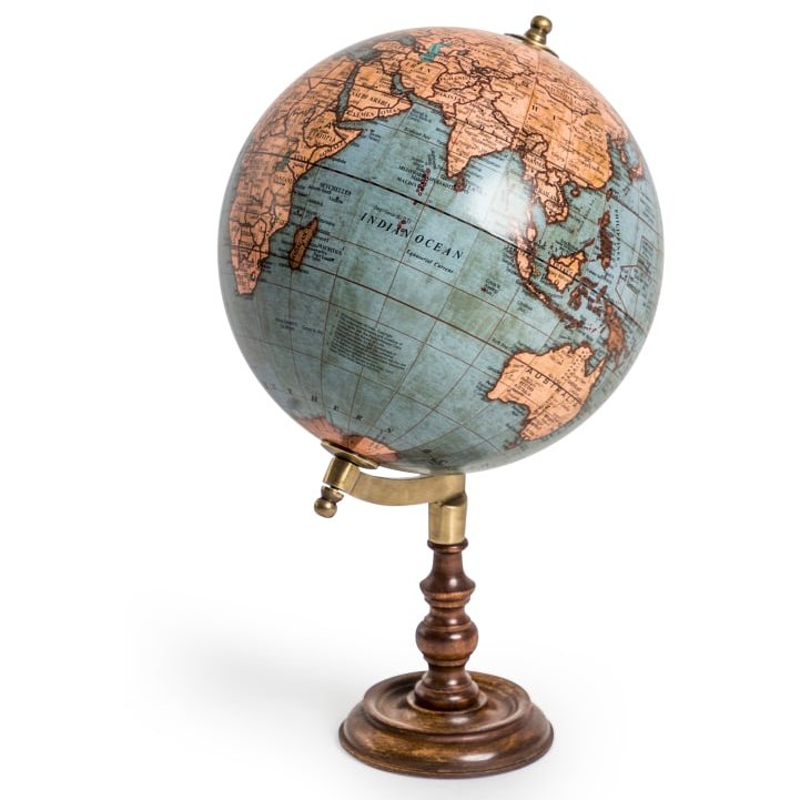 McGowan Rutherford McGowan Rutherford Antique Globe on Wooden Stand