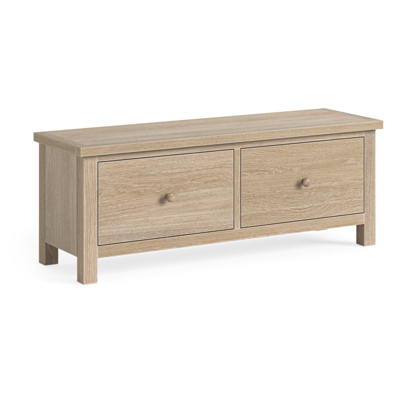 Cottage Collection Large 2 Drawer Bench In Oak