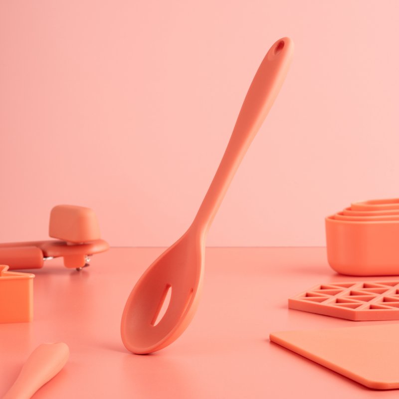 Fusion Fusion Twist Coral Slotted Spoon