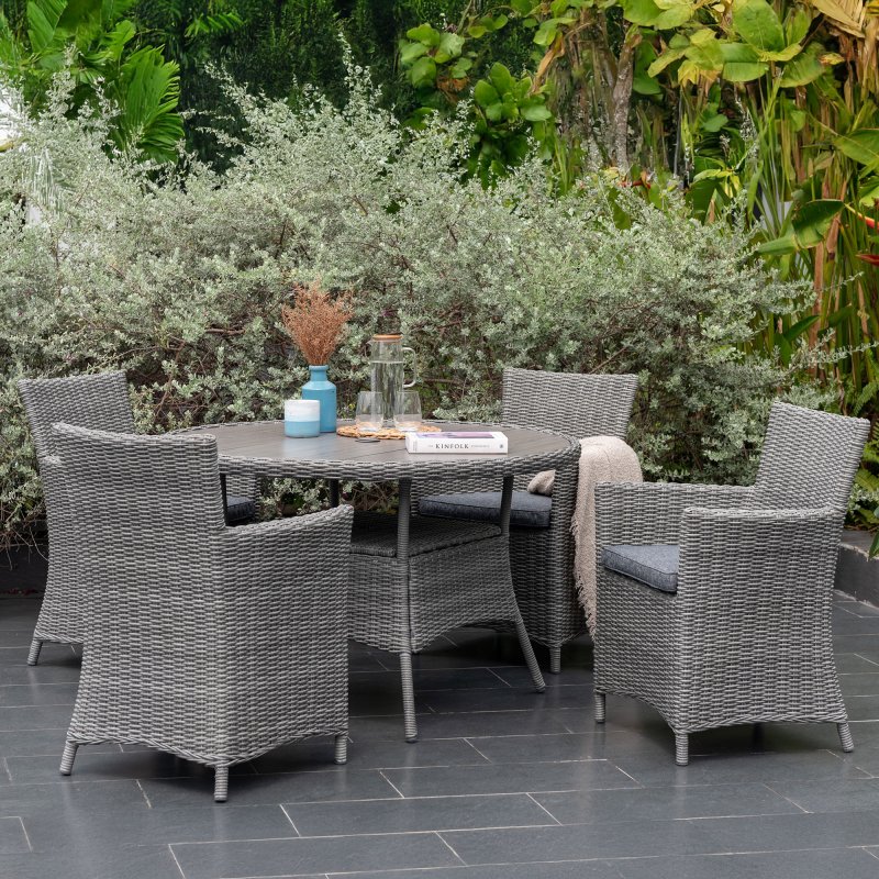 Bermuda Dark 4 Seater Round Dining Set lifestyle