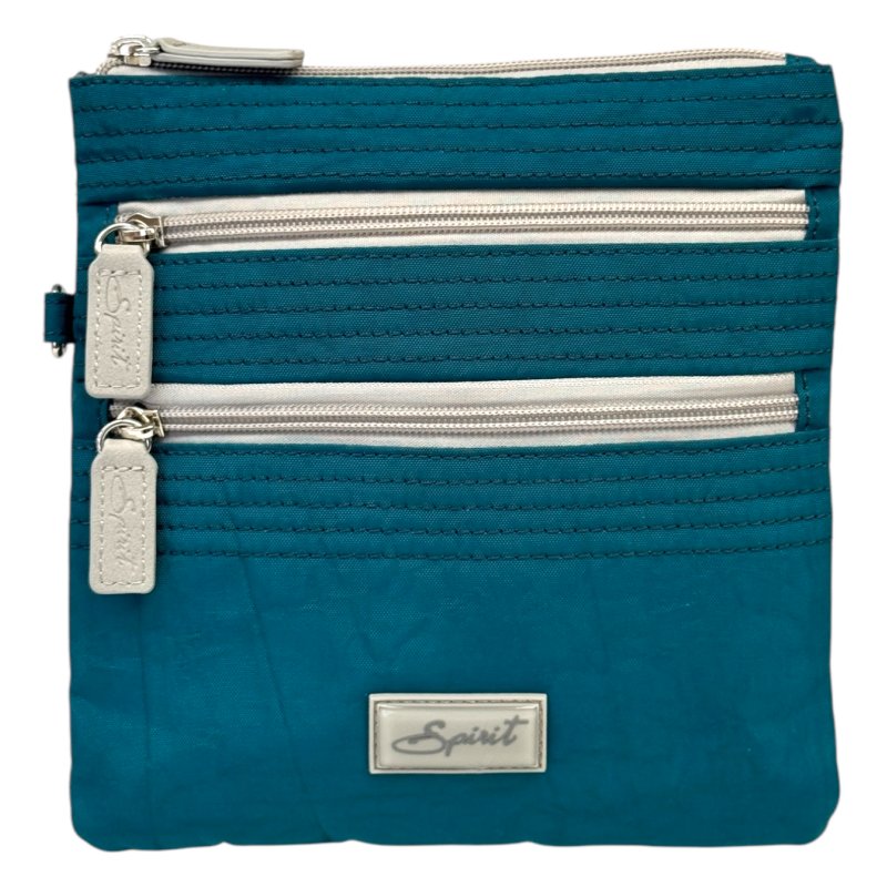 Spirit Spirit Jade and Grey Triple Zip Bag