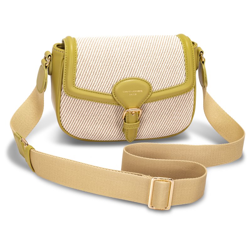 David Jones David Jones Lemon Textile Half Flap Crossbody Bag