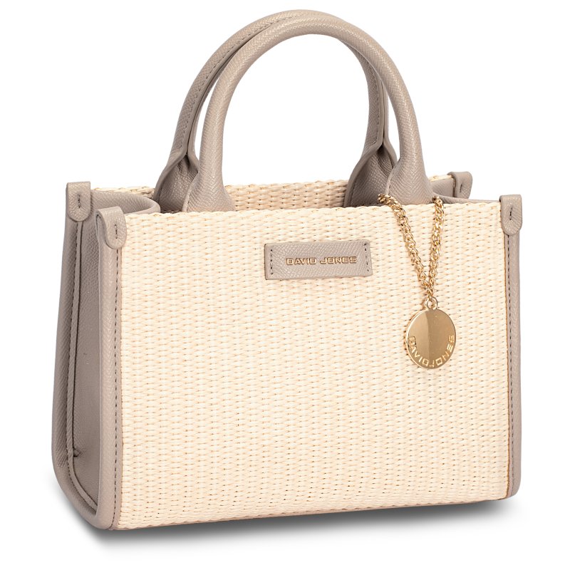 David Jones David Jones Taupe Textured Twin Handle Handbag