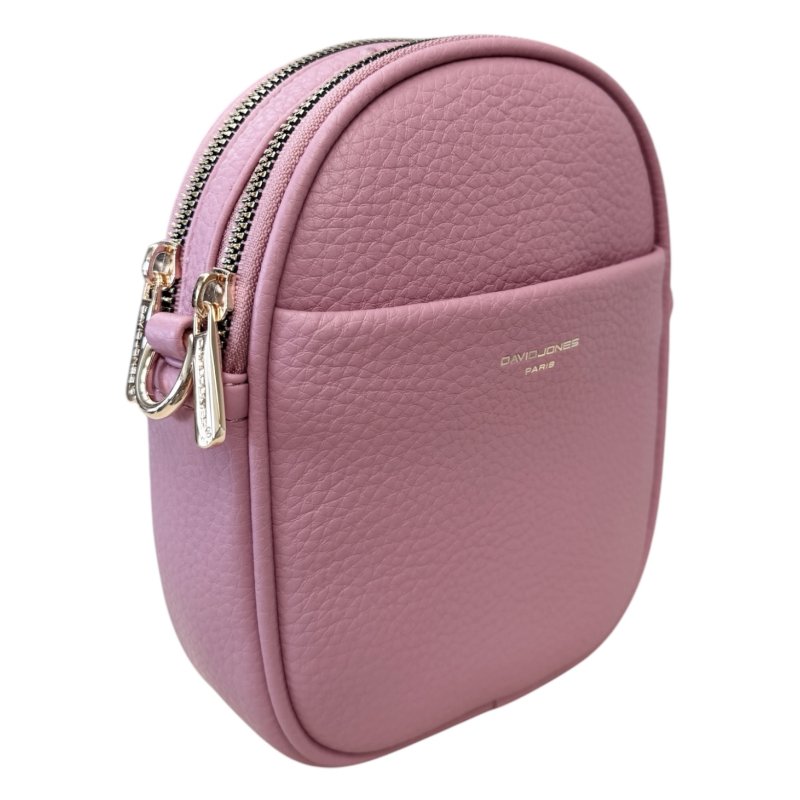 David Jones David Jones Pink Double Zip Crossbody Bag