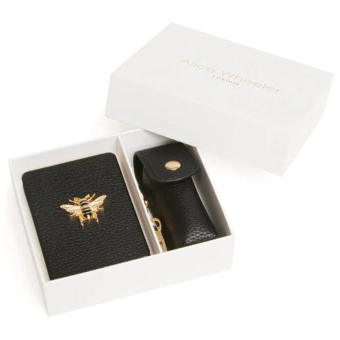 Alice Wheeler Compact And Lipstick Holder Gift Set Black