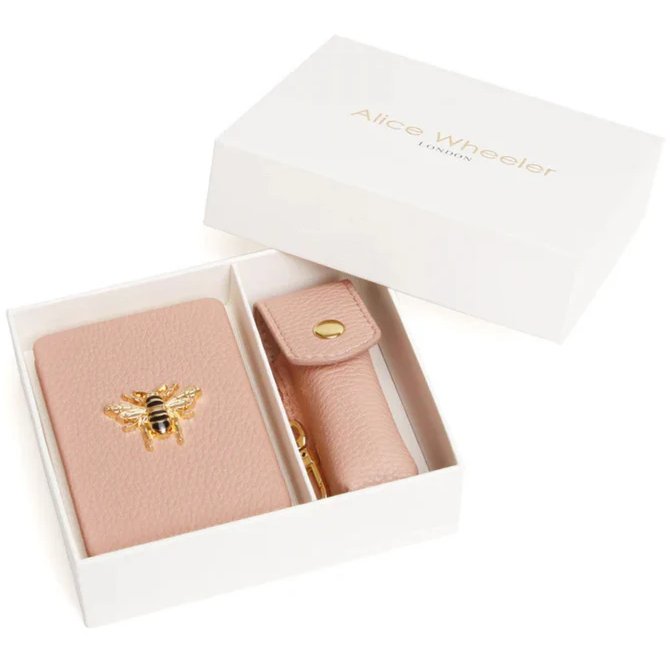 Alice Wheeler Compact And Lipstick Holder Gift Set Pink