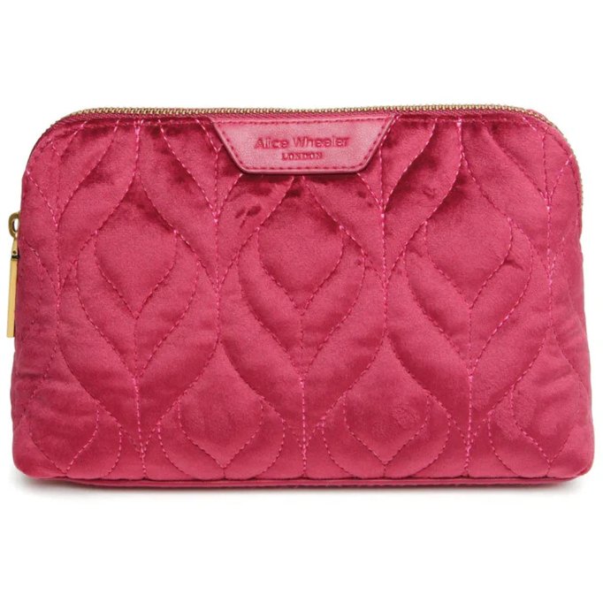 Alice Wheeler Velvet Makeup Pouch Fig