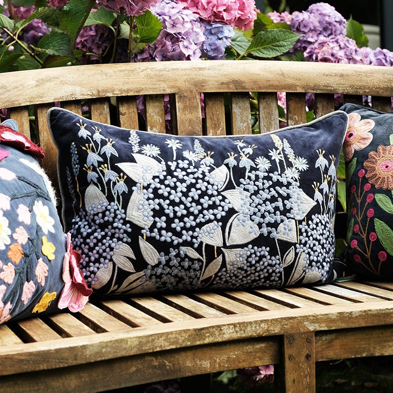 Aquarelle Home Aquarelle Home Jasmin Indigo Cushion