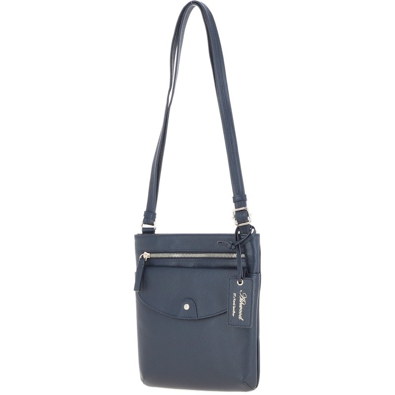 Ashwood Leather Chester Navy Front Pouch Crossbody Bag