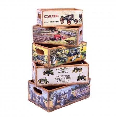 Quirky Barn Quirky Barn Set of 5 Vintage Tractors Nesting Boxes