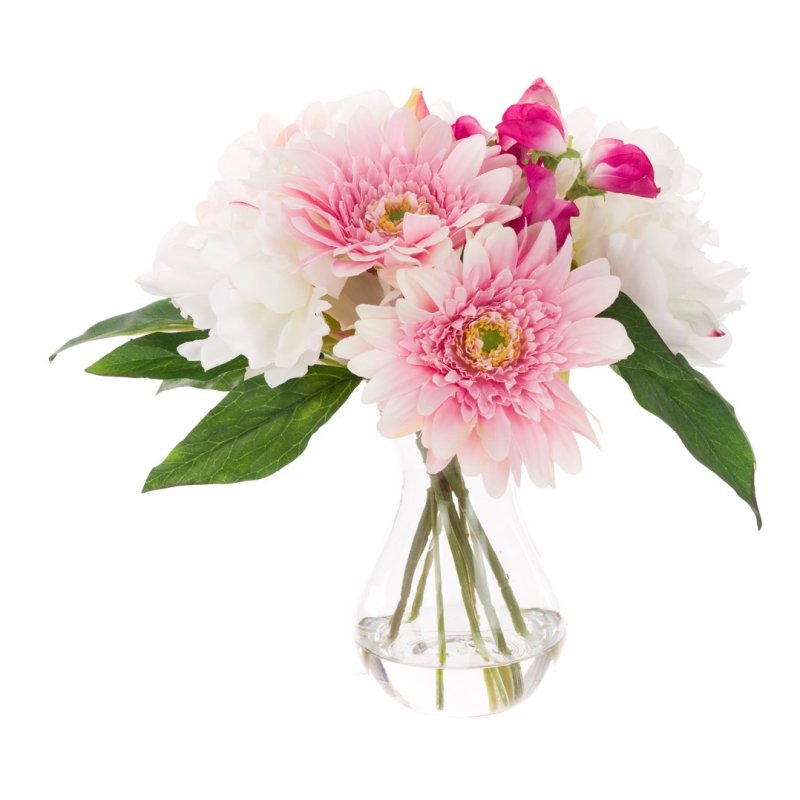 Floralsilk Peony & Gerbera In Vase