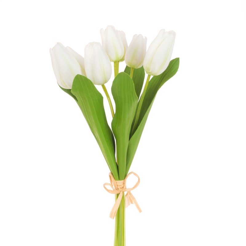 Floralsilk Fresh Touch White Green Tulip Bundle Of 7