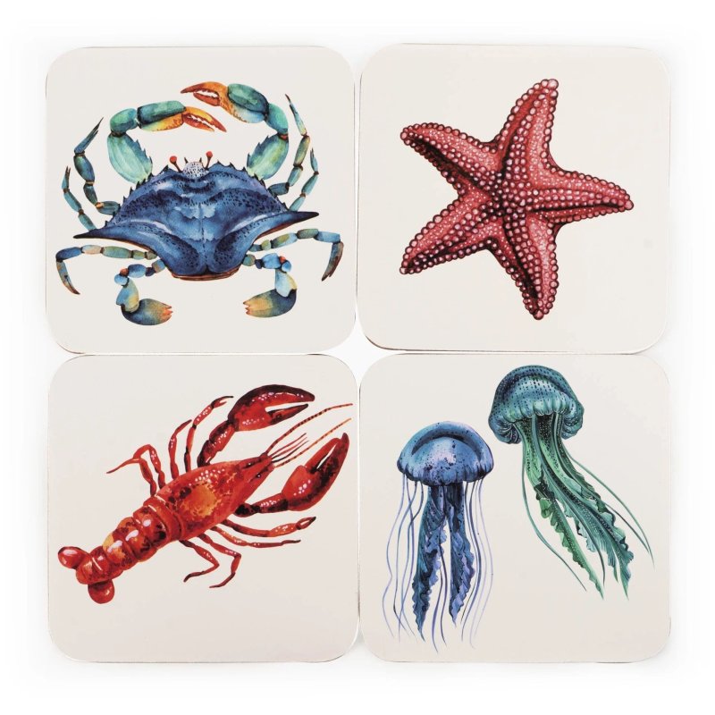 Candlelight Sea Creatures Set Of 4 Coasters