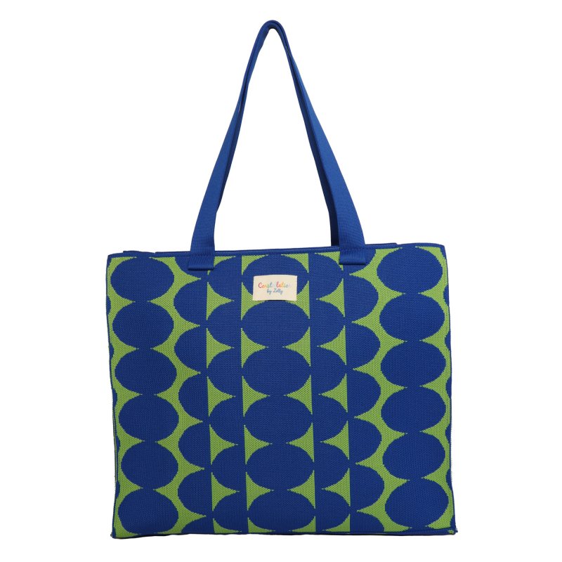 Zelly Woven Bag Blue Abstract Large