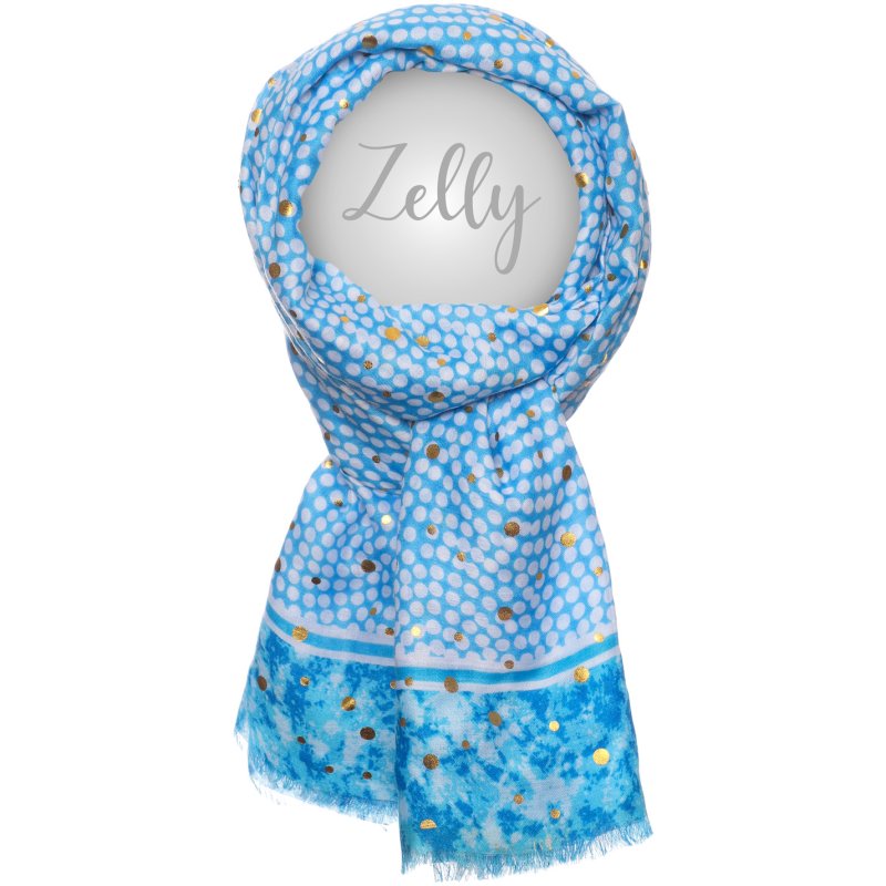 Zelly Metallic Blue Spots Scarf