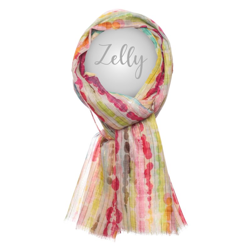 Zelly Metallic Abstract Hot Pink Scarf