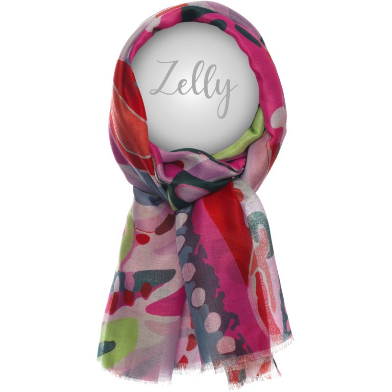 Zelly Tropical Hot Pink Scarf
