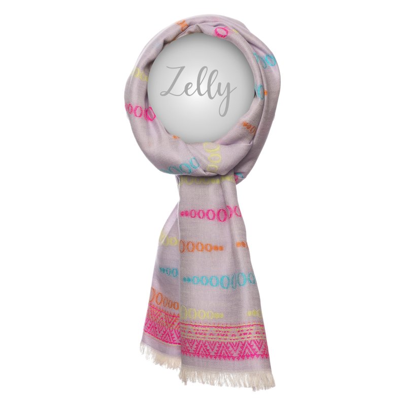 Zelly Cotton Stripe Lilac Scarf