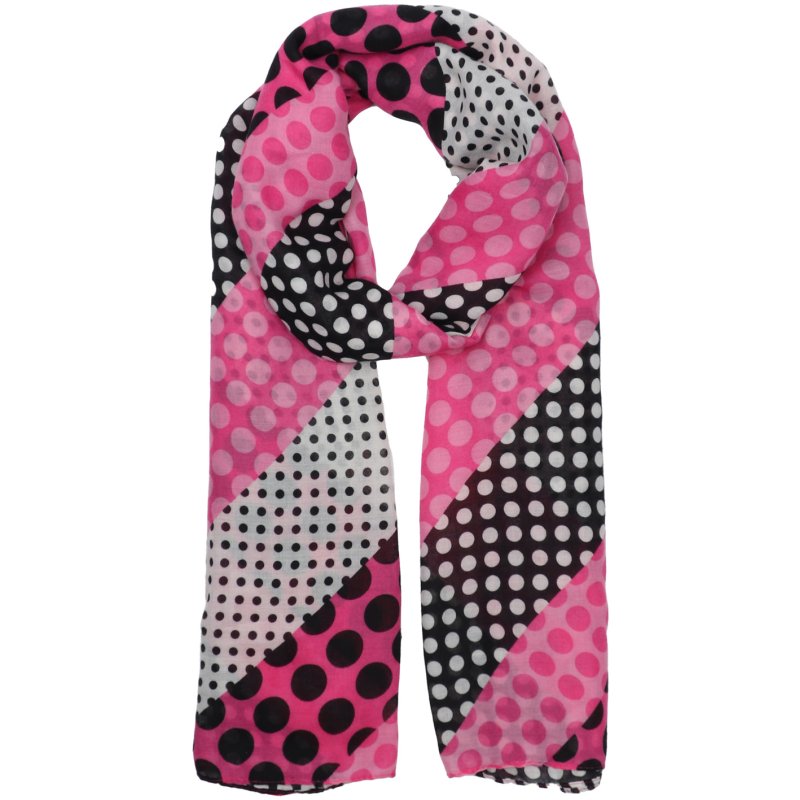 Zelly Multi Dots Hot Pink Scarf
