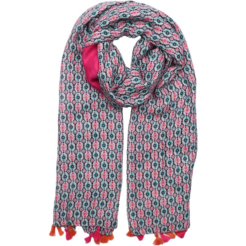 Zelly Mini Flowers Hot Pink Scarf
