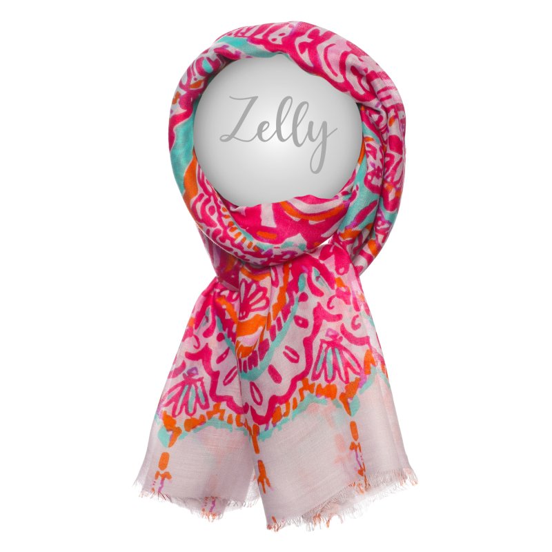 Zelly Shells Hot Pink Scarf