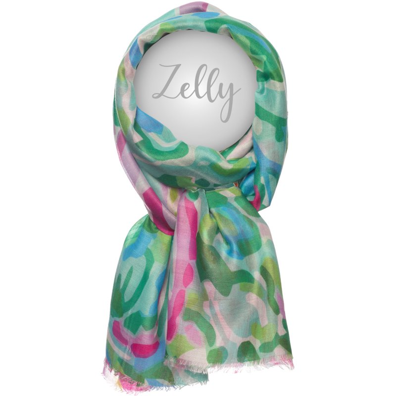 Zelly Abstract Green Scarf