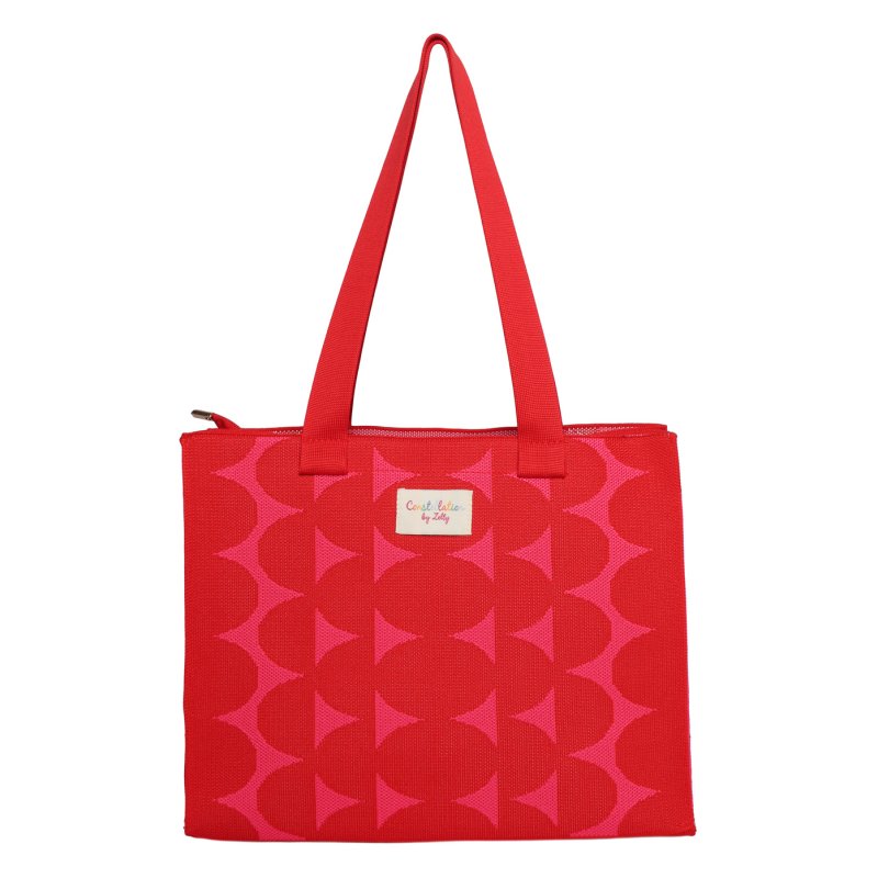 Zelly Woven Tote Red Medium