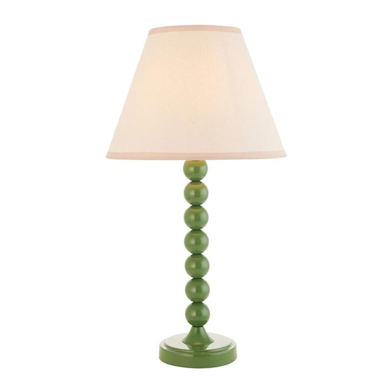 Endon Endon Cotswold Green Higgledy Lamp & 25cm Vintage White Ivy Shade