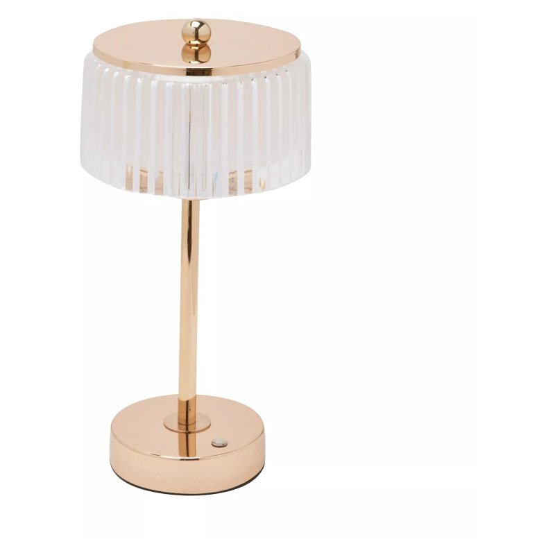 Widdop Hestia Crystal USB LED Touch Table Lamp Gold Base