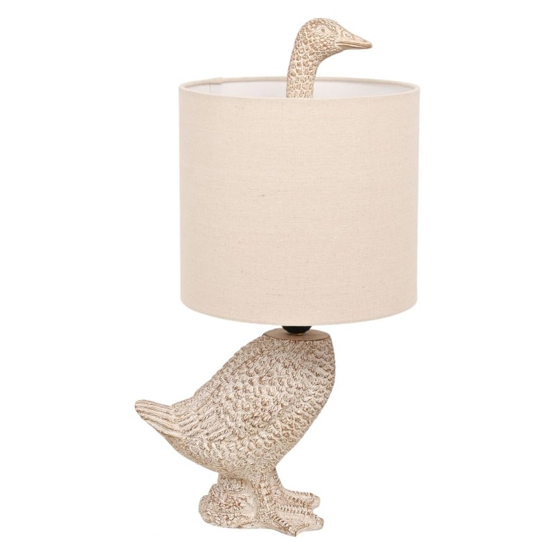 Widdop Hestia Wood Effect Resin Goose Table Lamp