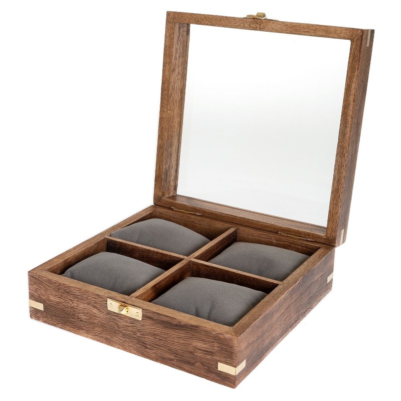 Widdop Harvey Makin Wooden 4 Watch Box open