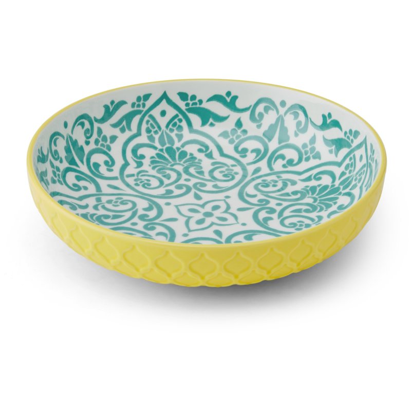 Mikasa Mikasa Yellow & Blue Geometric Pasta Bowl