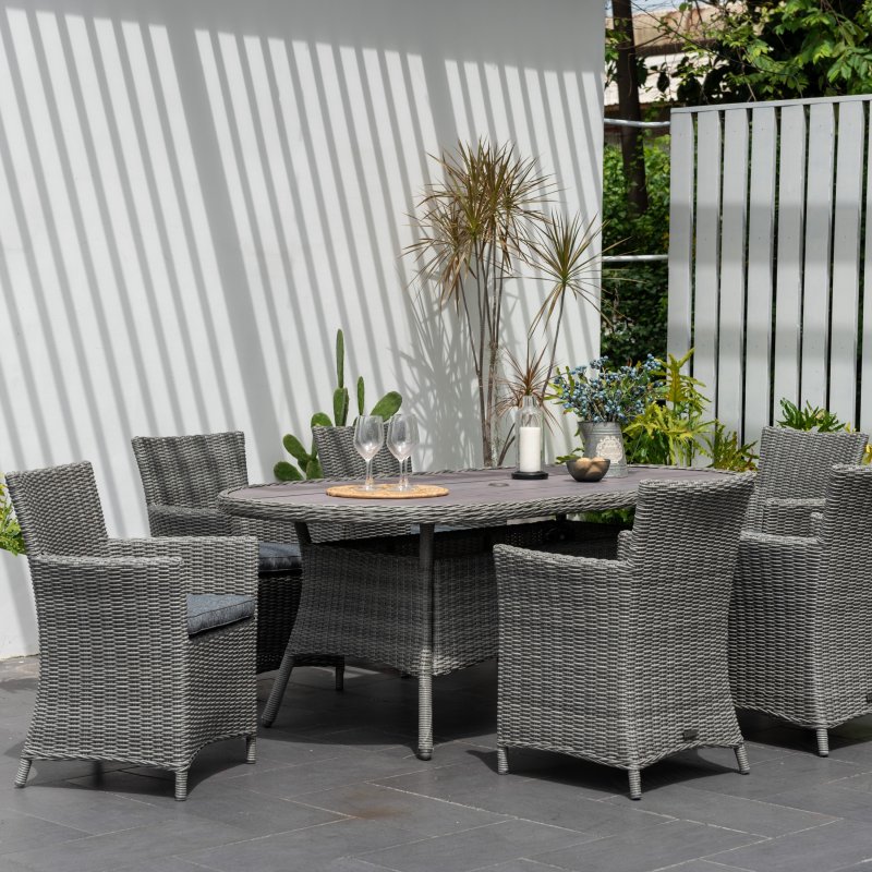Bermuda Dark 6 Seater Oval Dining Set lifestyle