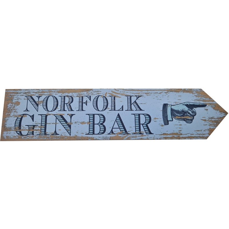 Zippy & George Norfolk Gin Bar Directional Sign