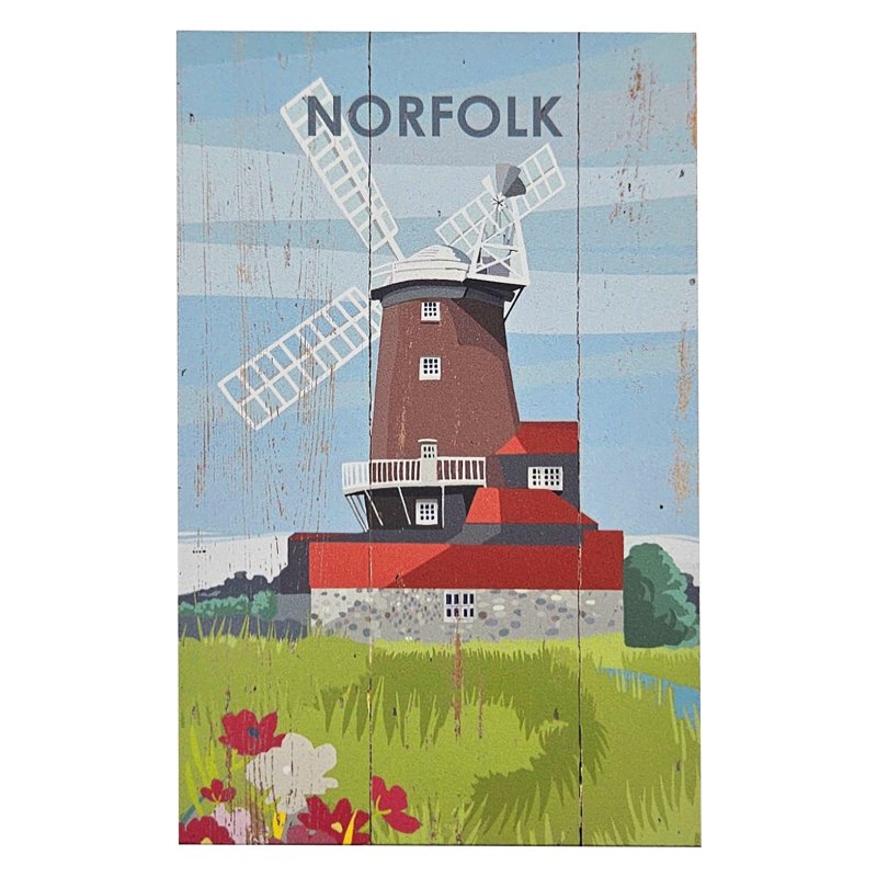 Zippy & George Norfolk Windmill & Poppies Plaques small
