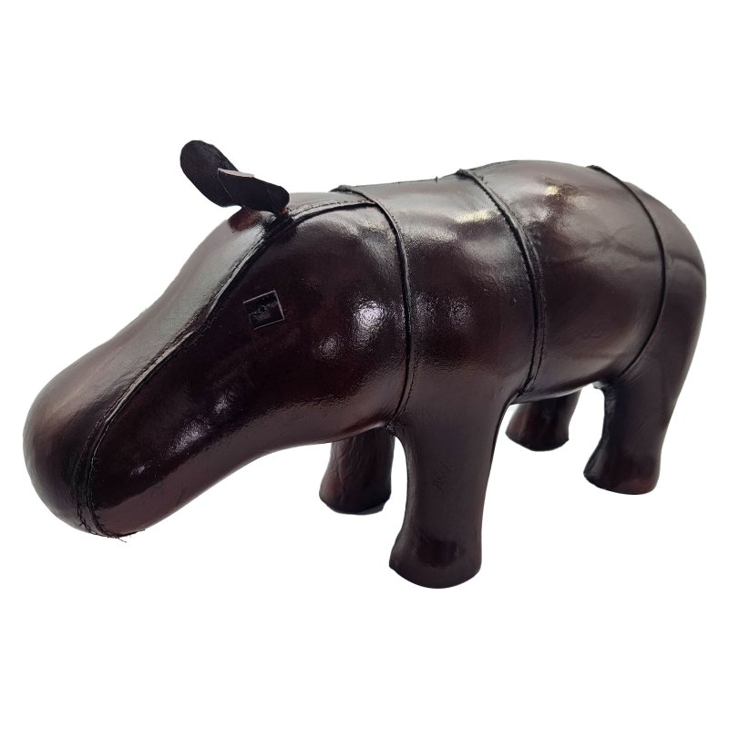 Ashwood Leather Leather Hippo Footstool