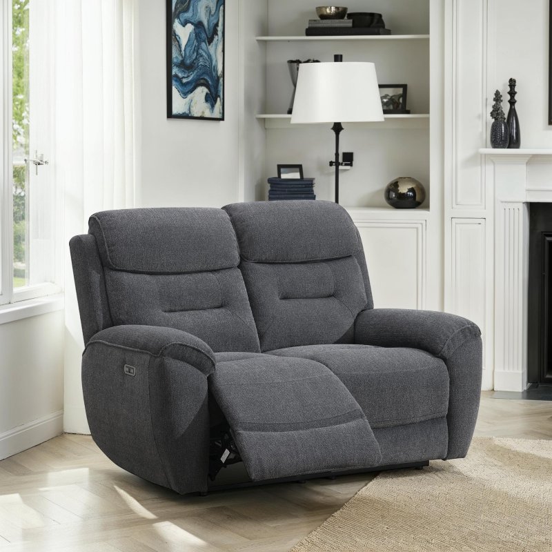 Keswick 2 Seater Power Recliner Sofa In Dark Grey lifestyle