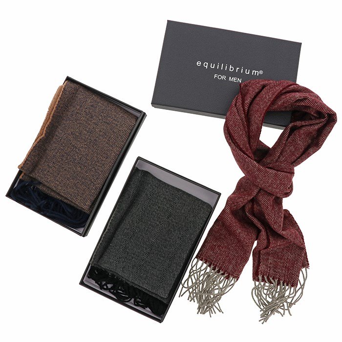 Equilibrium Men's Herringbone Scarf Boxed Assorted
